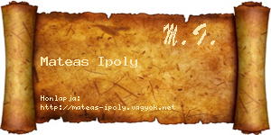 Mateas Ipoly névjegykártya